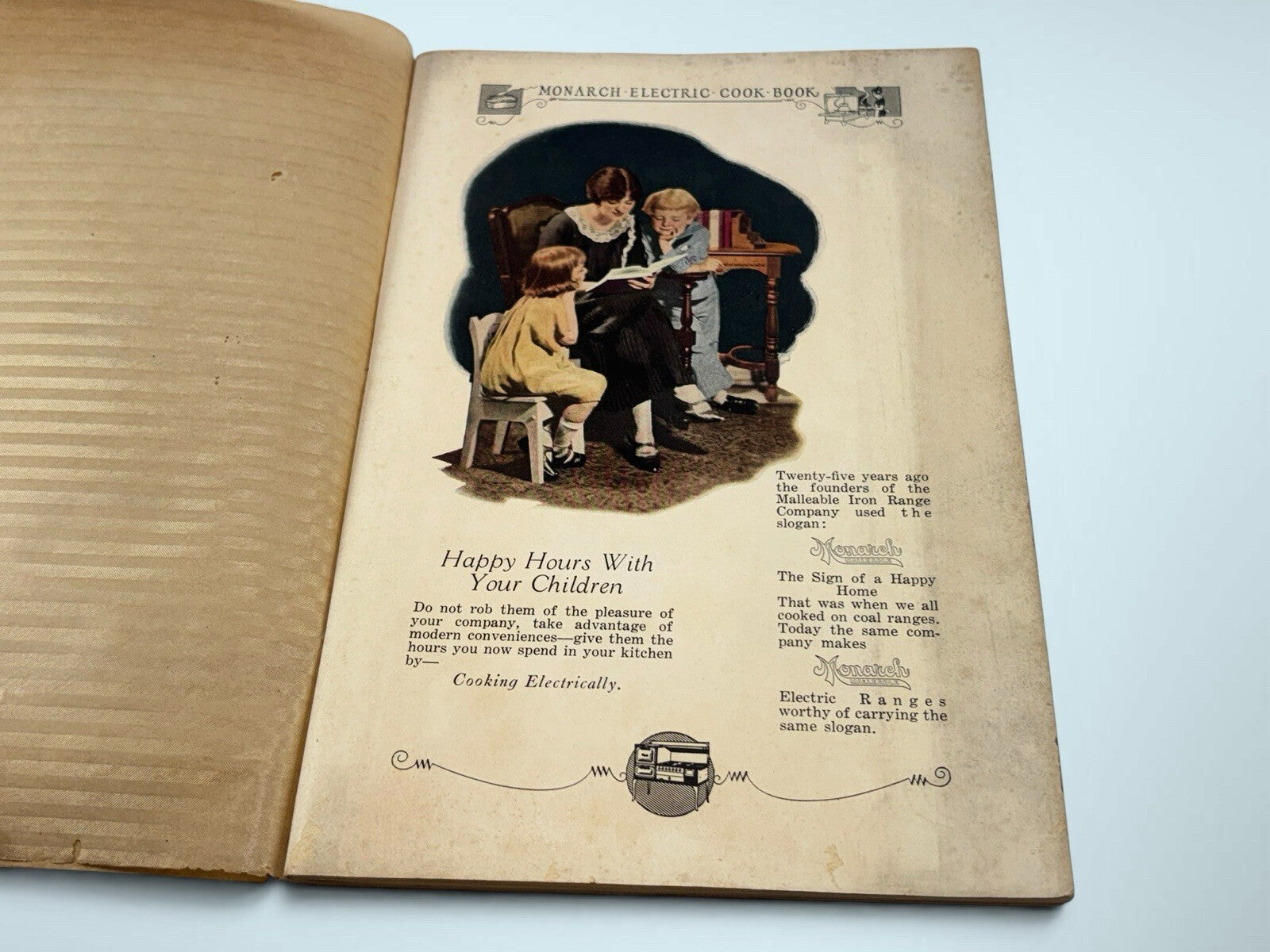 Antique 1925 Monarch Malleable Electric "Book of Cookery"