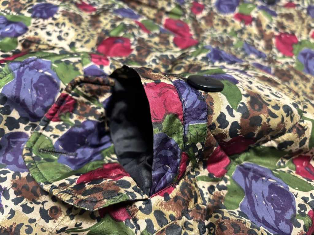 Vintage Anna and Frank Silk Floral Puffer Jacket Women’s Size 2X