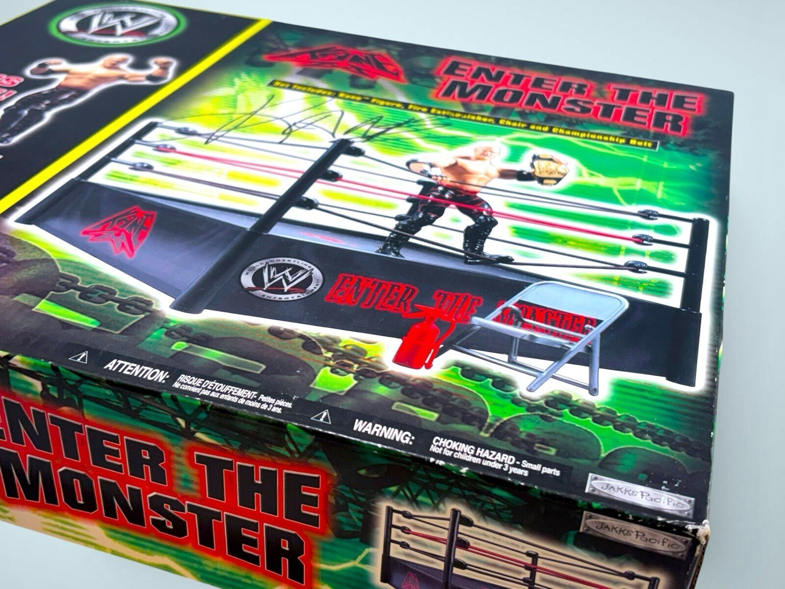 Signed WWE 2006 “Enter The Monster” Rare Kane Wrestling Ring By Jakks Pacific