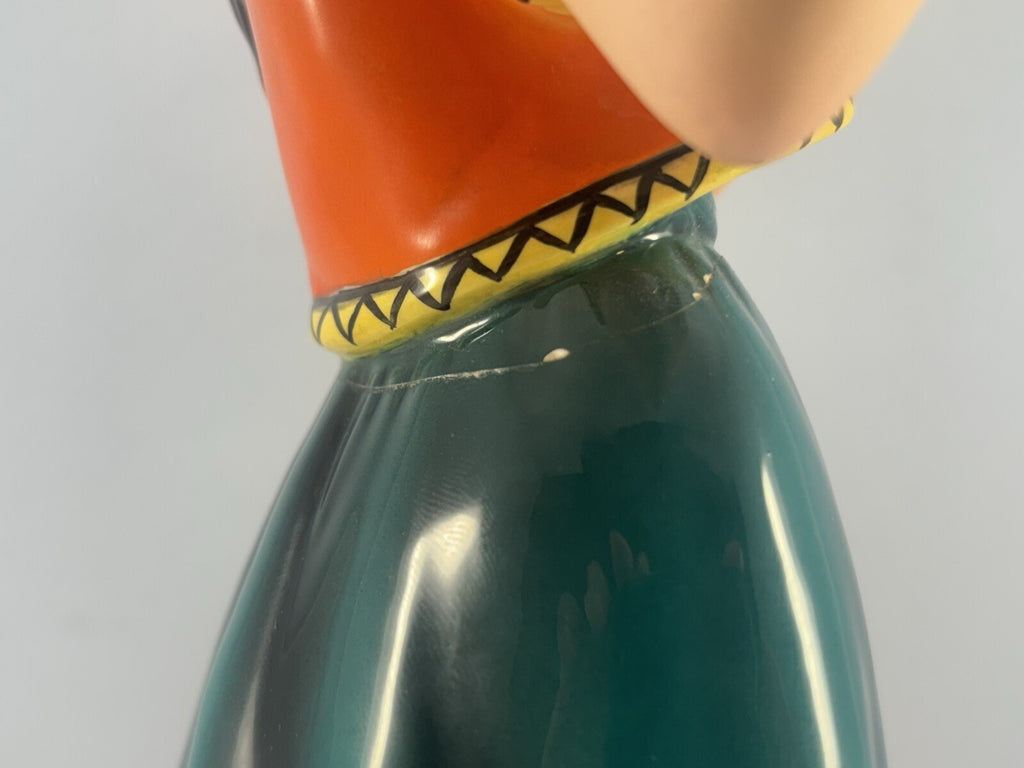 1950s Giovanni Ronzan  "Gitane avec perroquet" Italian Porcelain Figurine