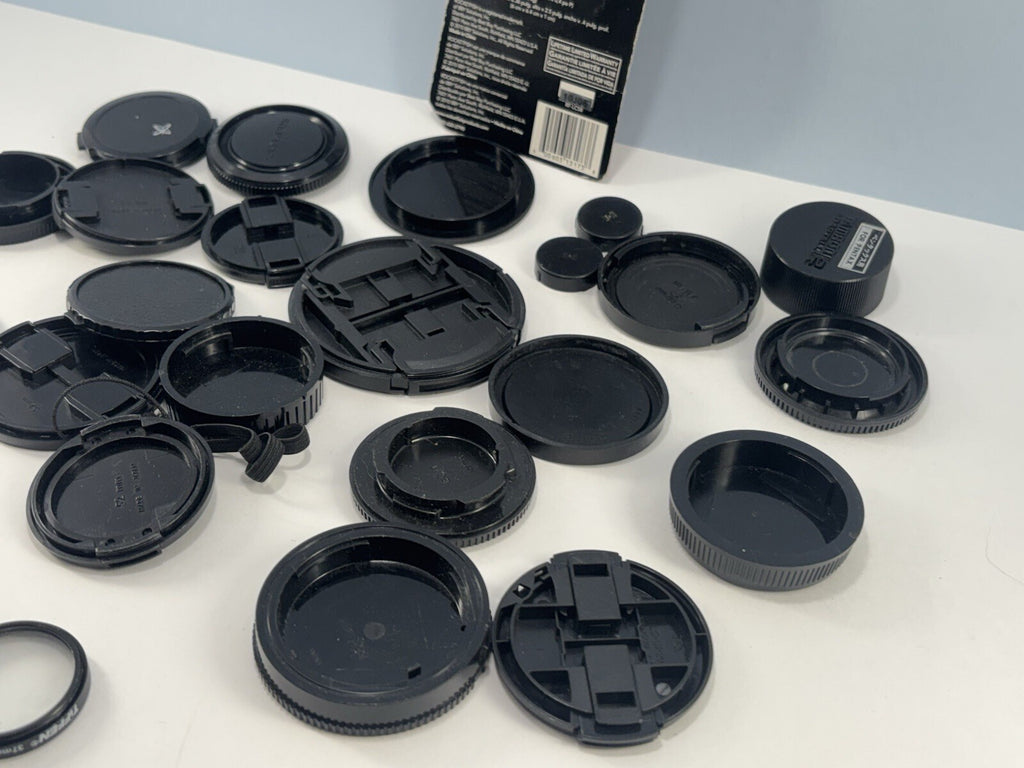 Lot Of 25 Assorted Camera Lens & Body Caps