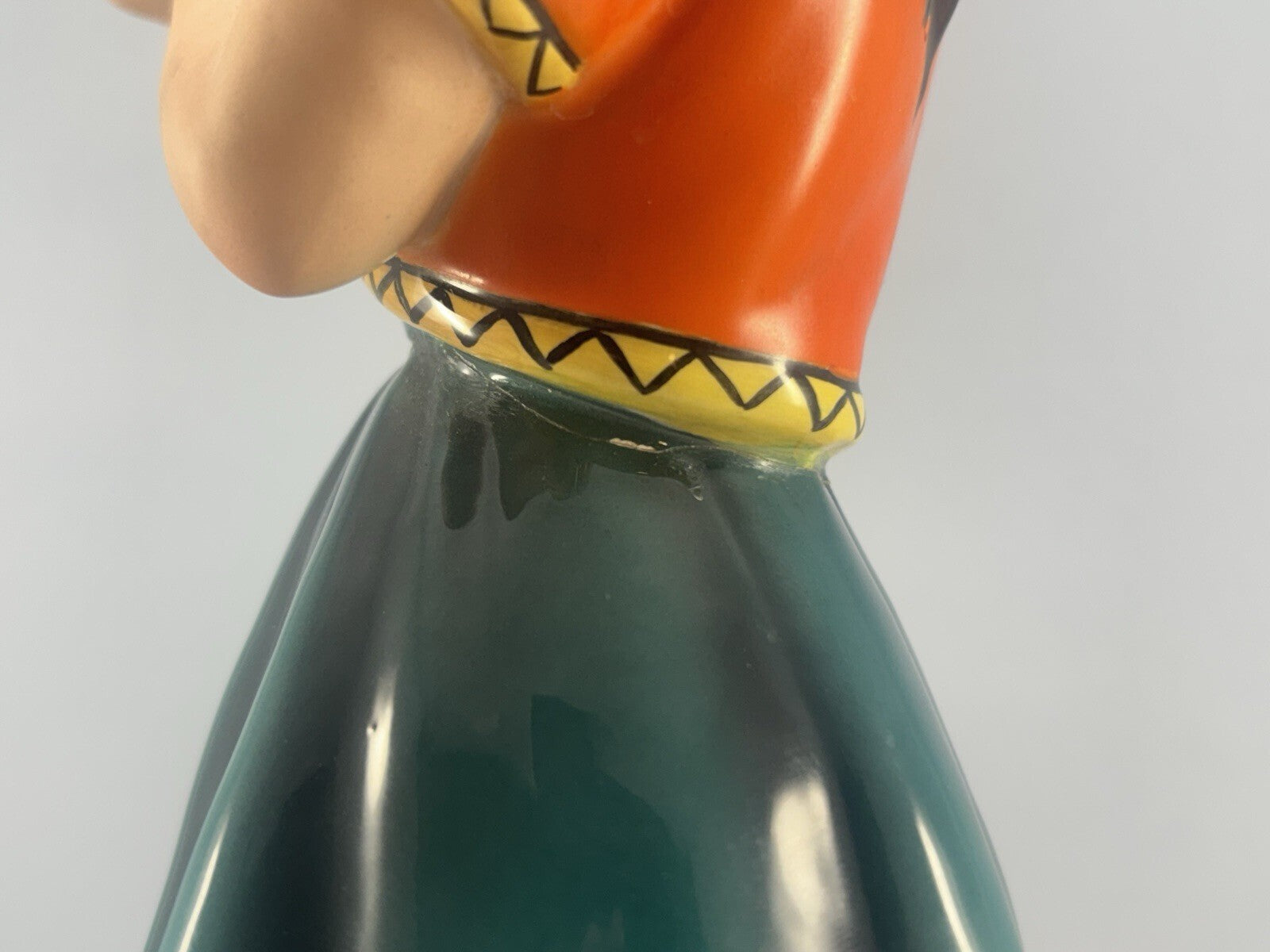 1950s Giovanni Ronzan  "Gitane avec perroquet" Italian Porcelain Figurine