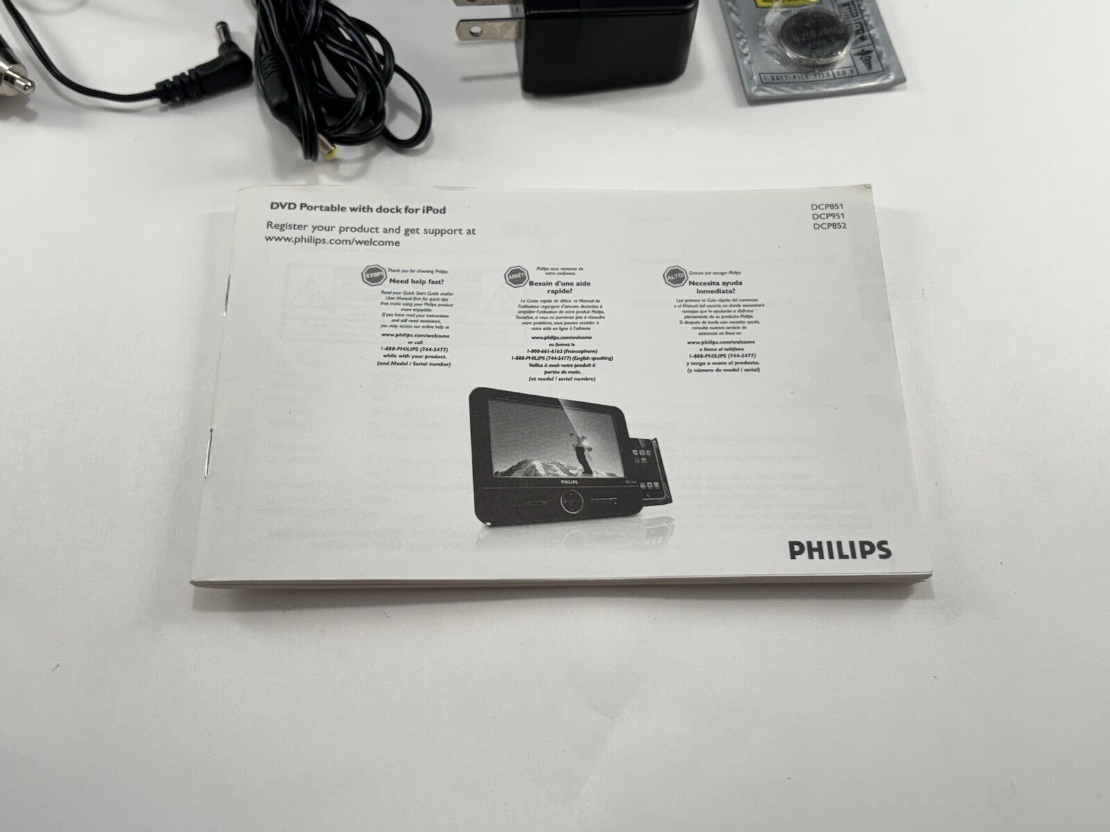 Philips DCP851/37 Portable DVD Player & iPod Dock w/ Remote
