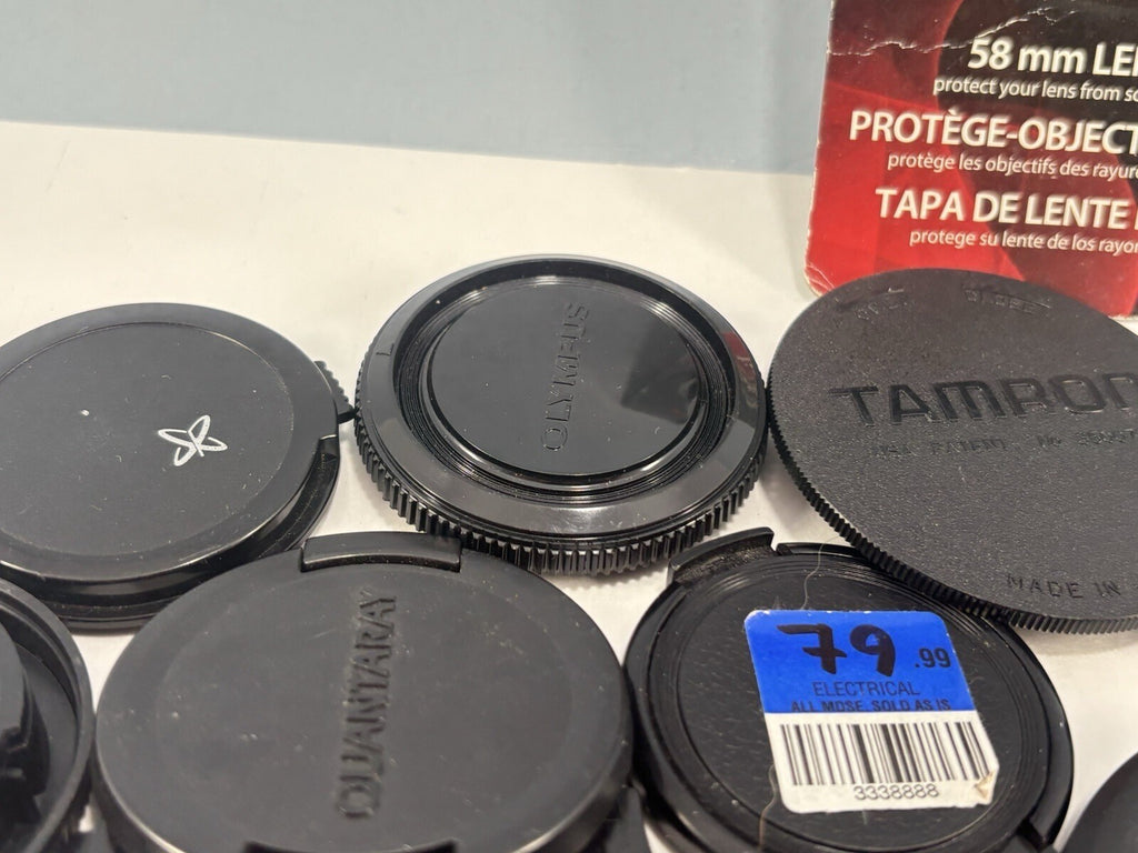 Lot Of 25 Assorted Camera Lens & Body Caps