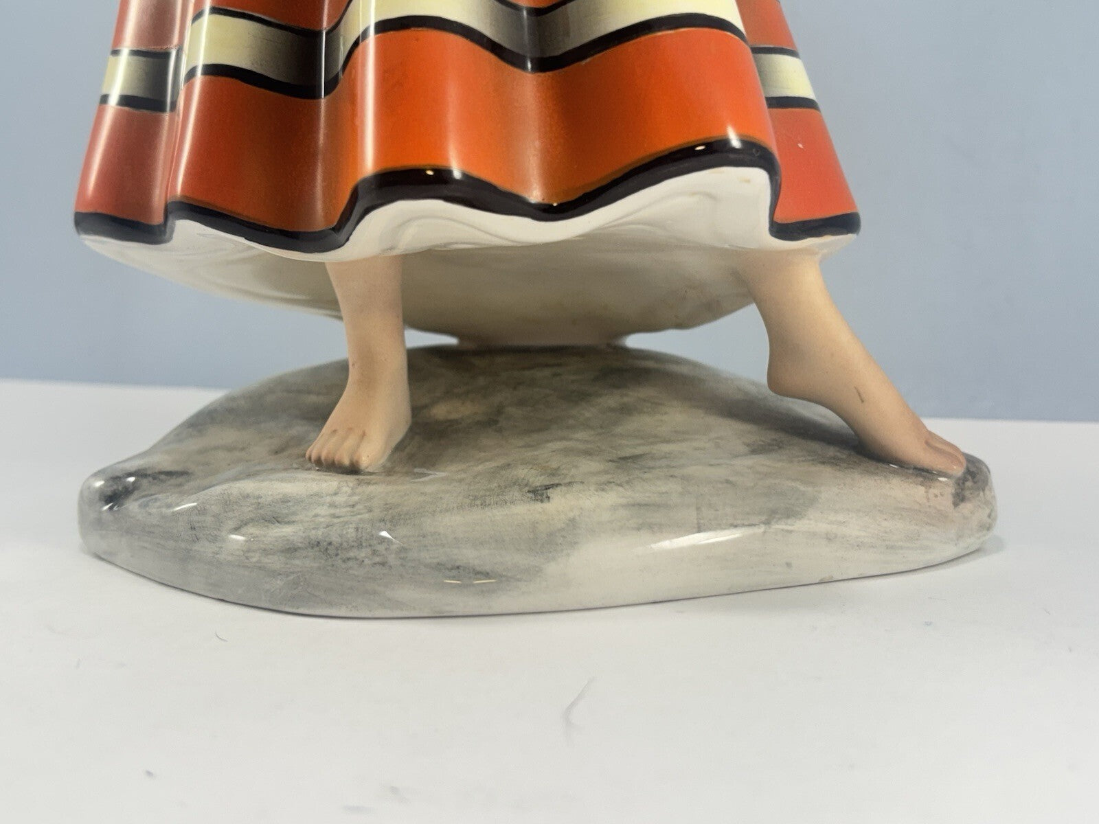 1950s Giovanni Ronzan  "Gitane avec perroquet" Italian Porcelain Figurine