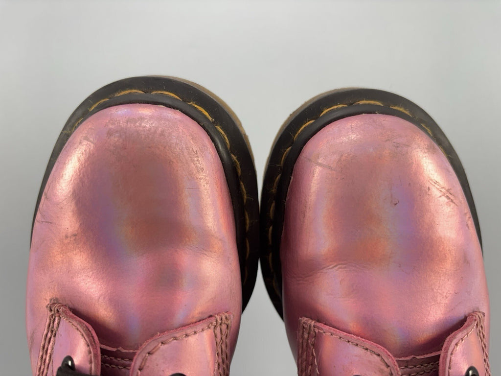 Dr. Martens 8 Hole Holographic Pink Boots US Size 6 Women - AW004