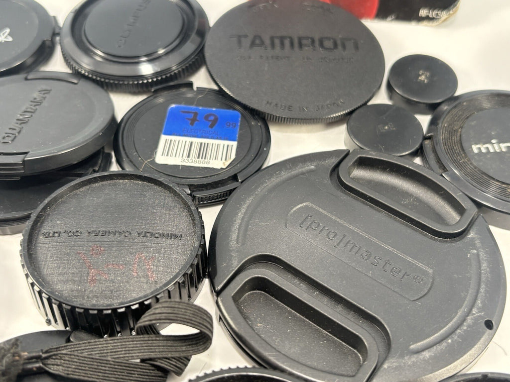 Lot Of 25 Assorted Camera Lens & Body Caps