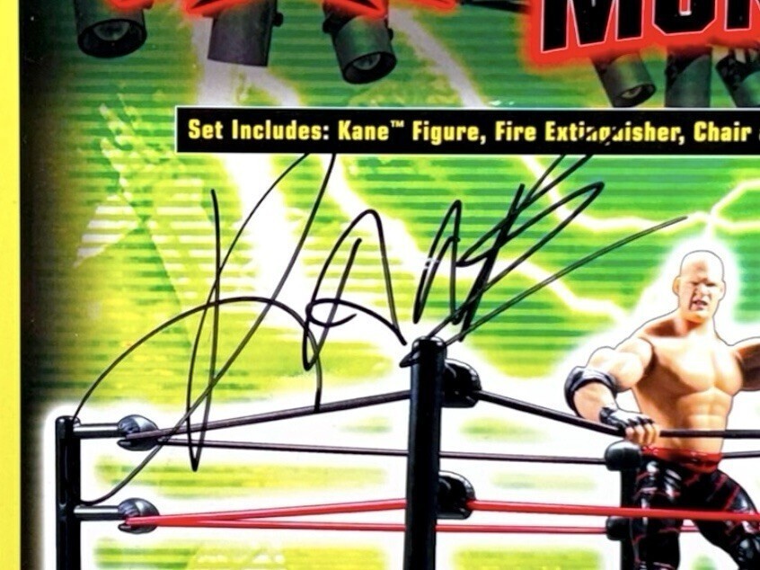 Signed WWE 2006 “Enter The Monster” Rare Kane Wrestling Ring By Jakks Pacific
