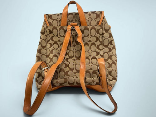 COACH Signature Khaki Tan Vachetta Drawstring Backpack H05K-6080