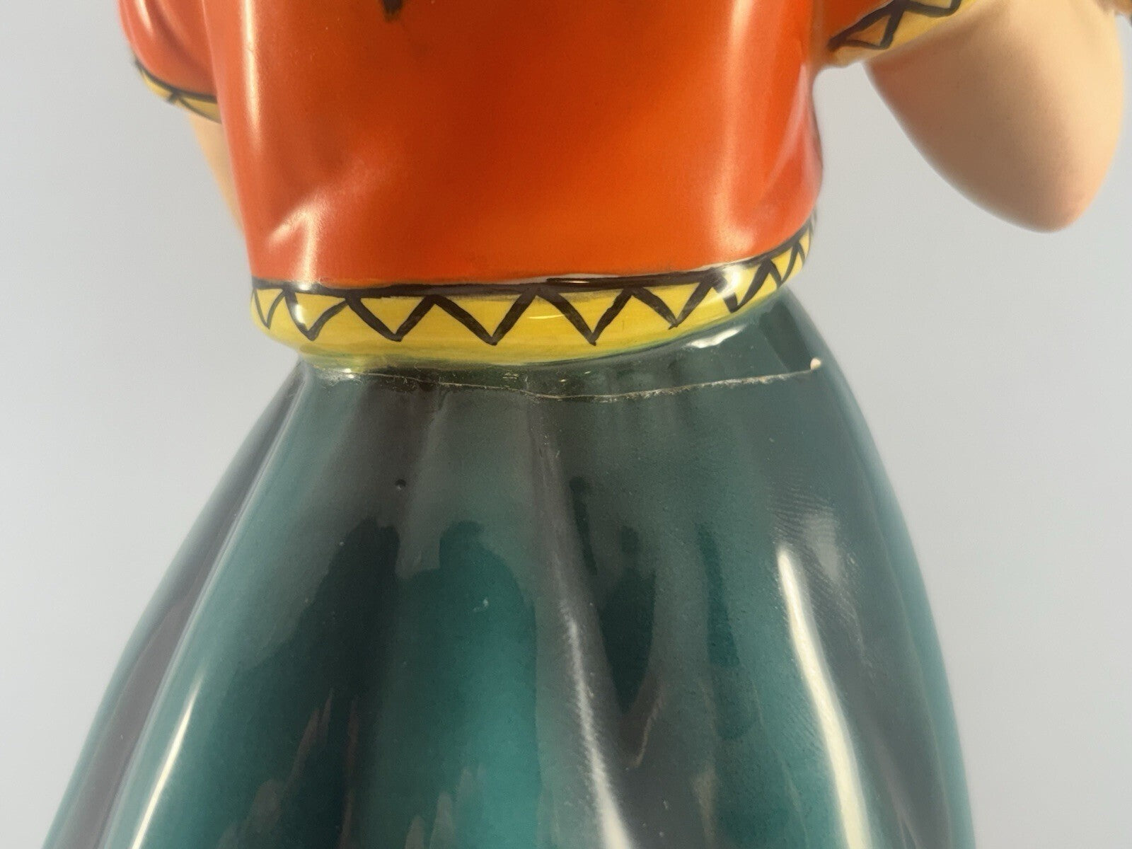 1950s Giovanni Ronzan  "Gitane avec perroquet" Italian Porcelain Figurine