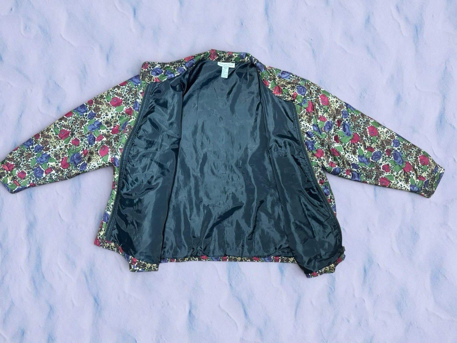 Vintage Anna and Frank Silk Floral Puffer Jacket Women’s Size 2X