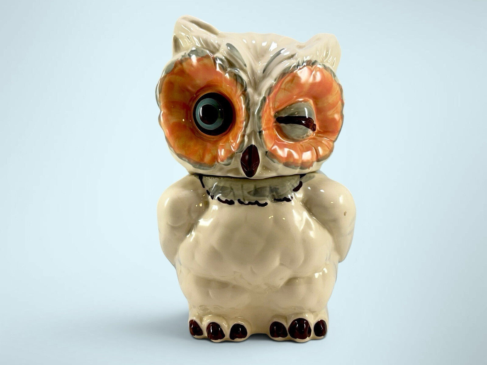 Vintage 1940s Winking Owl Cookie Jar By Shawnee Pottery